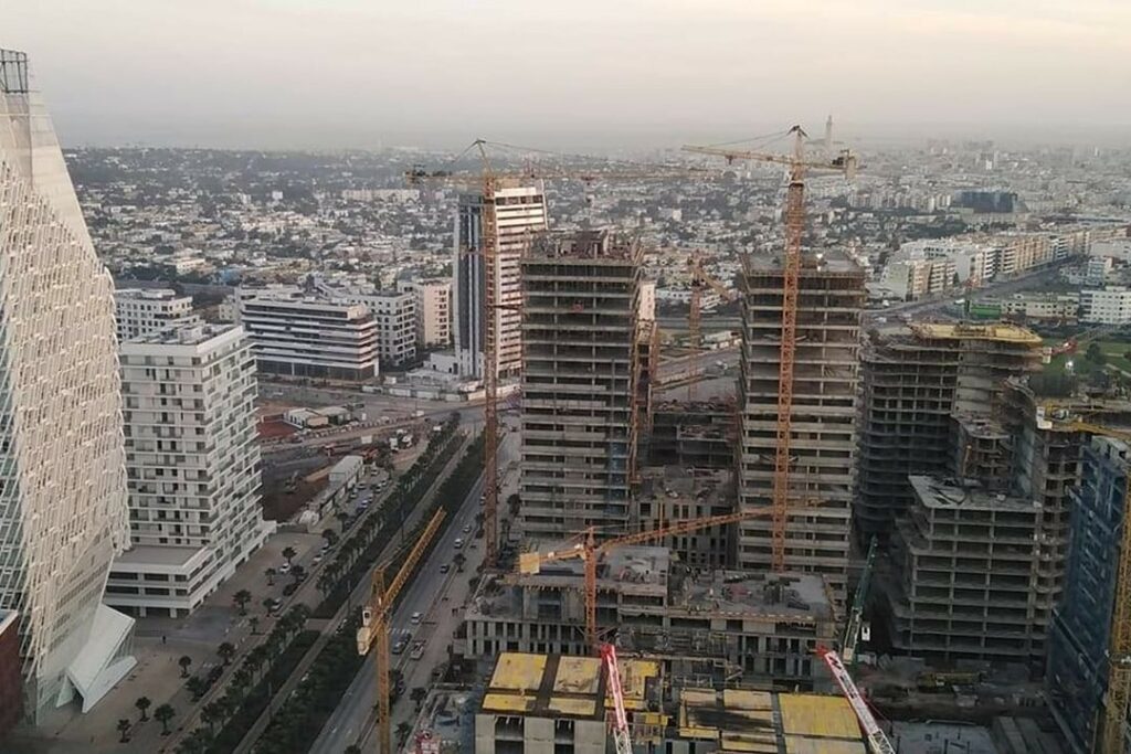 Aerial view of the Casablanca Finance City business district in Morocco