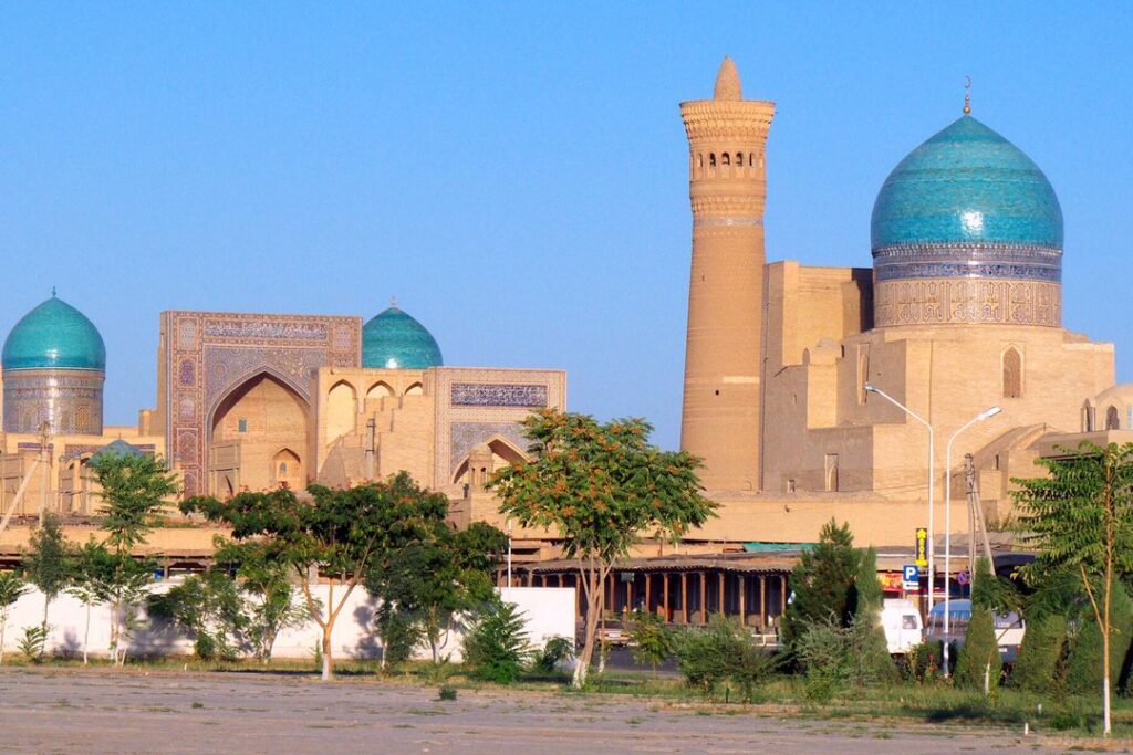 The Poi Kalyan mosque and minaret complex in Bukhara, Uzbekistan