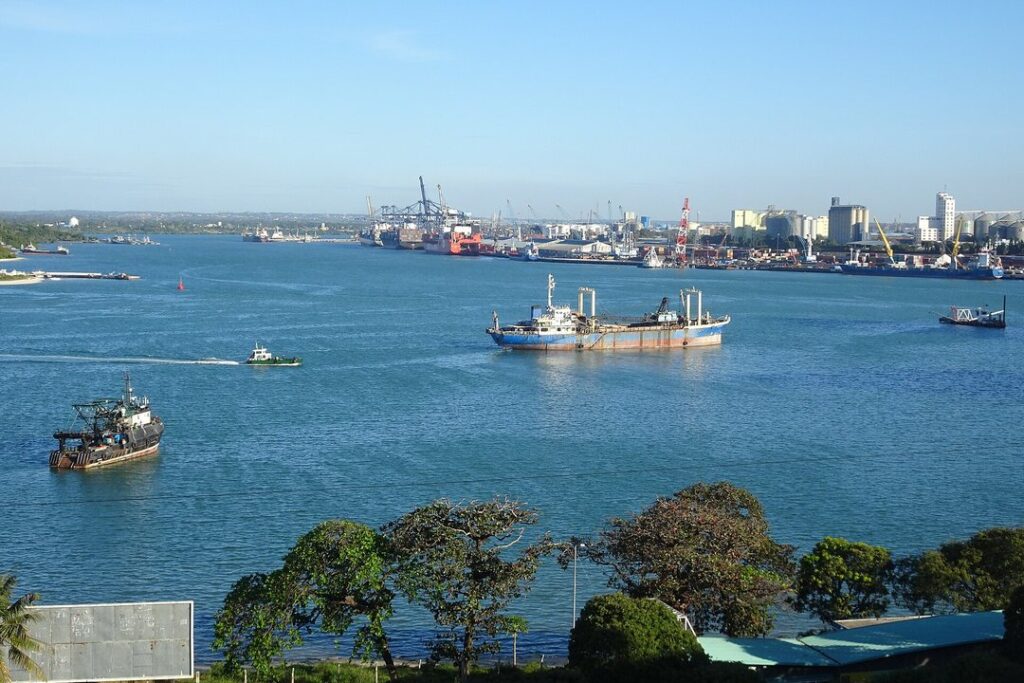 Cargo vessels berthed at the Port of Dar es Salaam in Tanzania